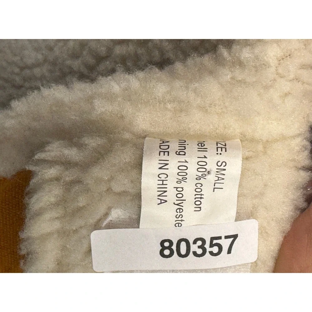 Brown Canvas Dog Chore Coat Fleece Lined Pet Vest Jacket Small